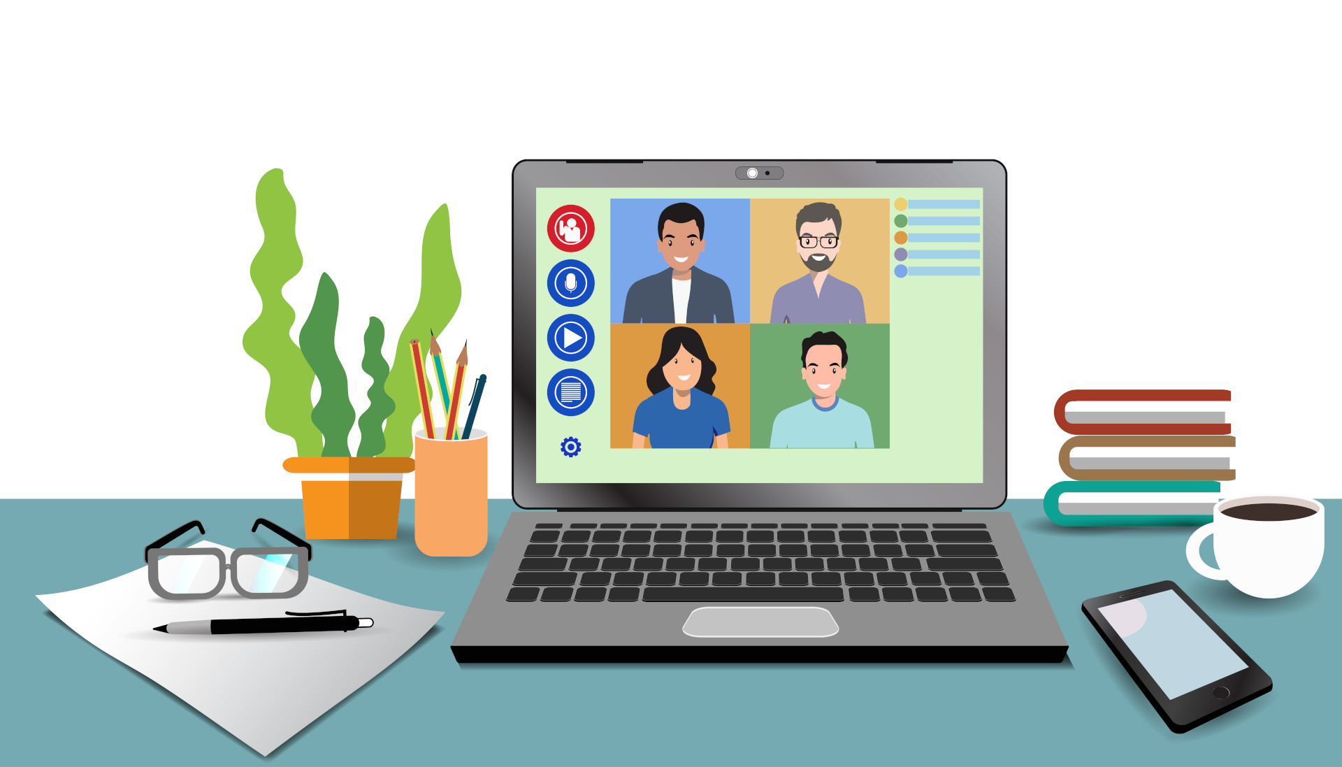 Professionals on a virtual meeting attorney for divorce